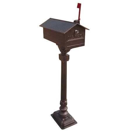 Bbq Innovations Weather Resistant Solid Heavy Cast Aluminum Bronze & Black Tall Mailbox Antique Bronze BB3114647